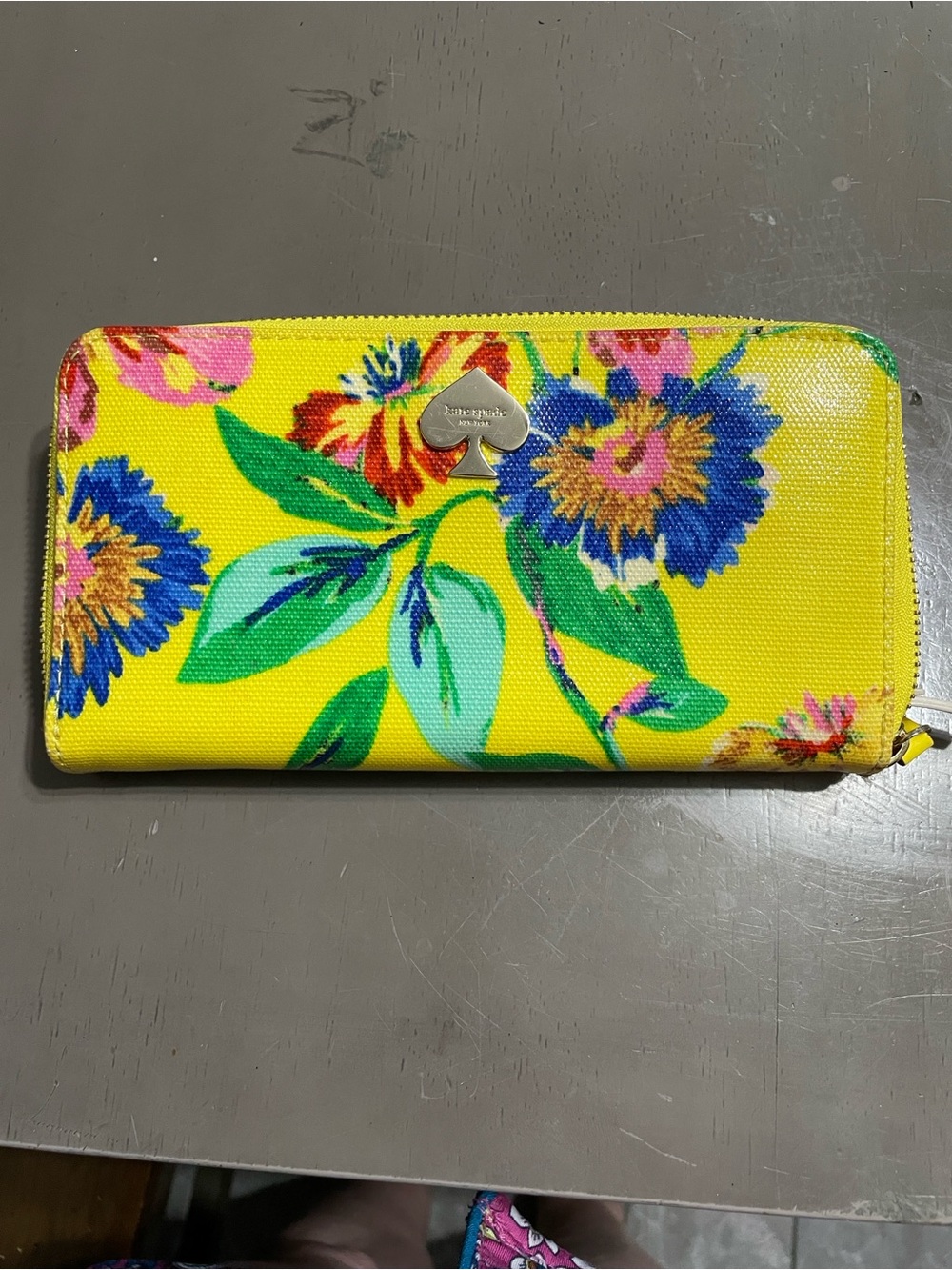 kate spade Yellow Floral Zip-Around Wallet